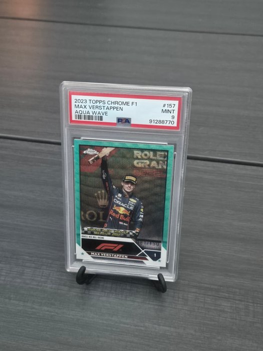 2023 Topps Chrome F1 Max Verstappen #157 Aqua Wave /150 PSA 9 Graded card