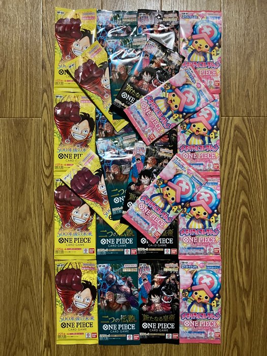 Bandai - 24 Booster pack - 4 different packs 6 sets - ONE PIECE CARD GAME Japanese