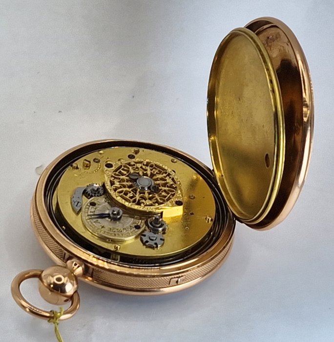 Paris - 18kt. Goldlepine Spindel-Taschenuhr - Quarter Repeater - Frankrig omkring 1800