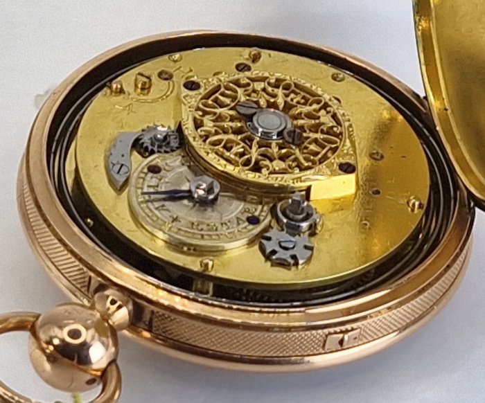 Paris - 18kt. Goldlepine Spindel-Taschenuhr - Quarter Repeater - Frankrig omkring 1800