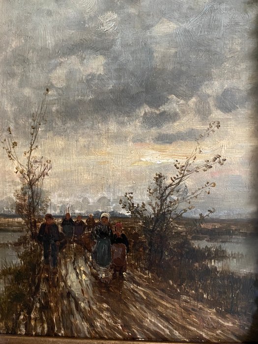 Johan Jungblut (1860-1912), Circle of - Figuren in een landschap