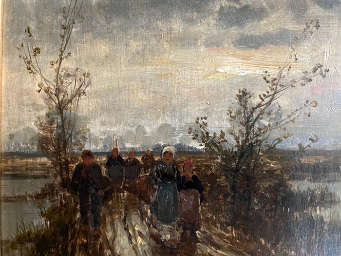 Johan Jungblut (1860-1912), Circle of - Figuren in een landschap