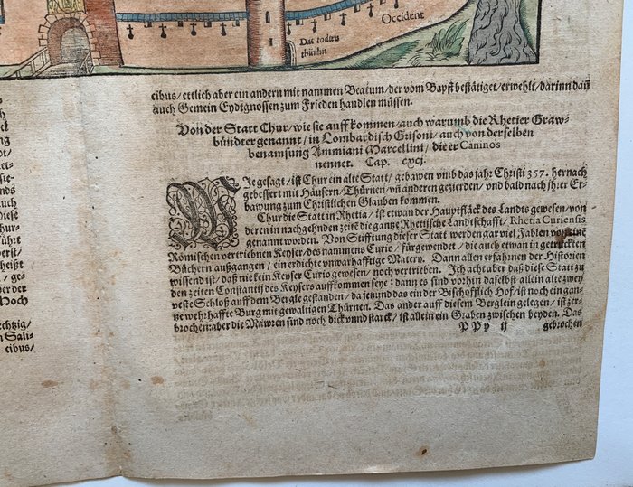 Schweiz - Chur; Sebastian Münster - Die Statt Chur im Schweitzergebirg/in der Grawenbündter Landt/unvern vd in Rhein gelegen. - 1561-1580