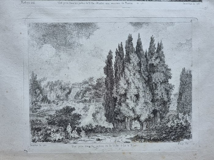 Jean-Claude Richard, abate di Saint-Non(1727-1791) - Suite completa "Raccolta di vedute d'appresso natura nelle villa intorno di Roma" - 1762-1765