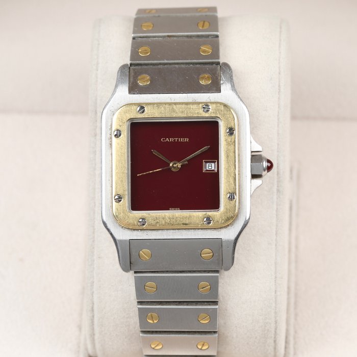 Cartier - Santos Galbee Burgundy Dial - 2961 - Mænd - 1980-1989