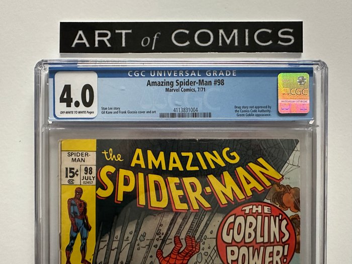 The Amazing Spider-Man #98 - Drug Story Not Approved By The Comics Code Authority - Green Goblin Appearance - CGC Graded 4.0 - 1 Graded comic - Første udgave - 1971