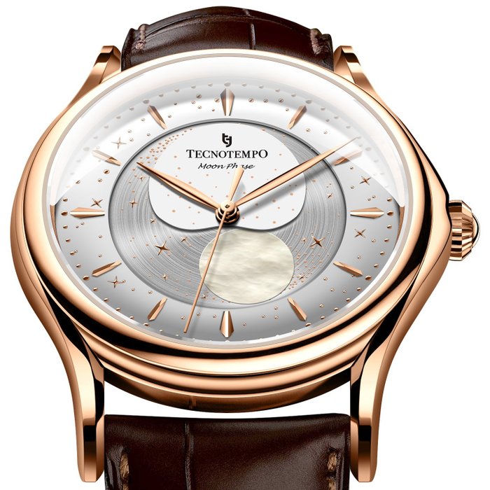 Tecnotempo - "Moon Phase" Special Edition - - TT.50MP.RG (Gold Tone) - Mænd - 2011-nu