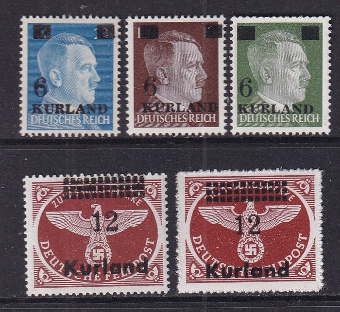 Tyske Kejserrige besættelse Kurland. 1945 - Godkendt: Van Loo BPP - Michel:1/4 4A/B