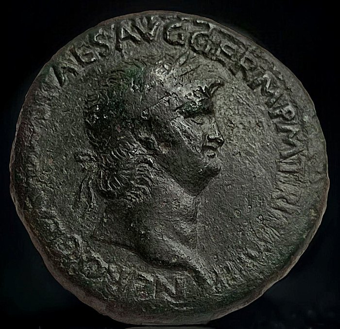 Romarriket. Nero (AD 54-68). Sestertius Lugdunum