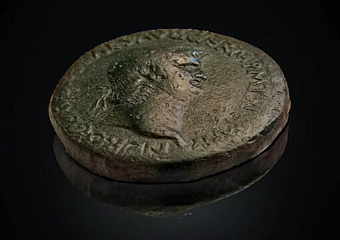 Romarriket. Nero (AD 54-68). Sestertius Lugdunum