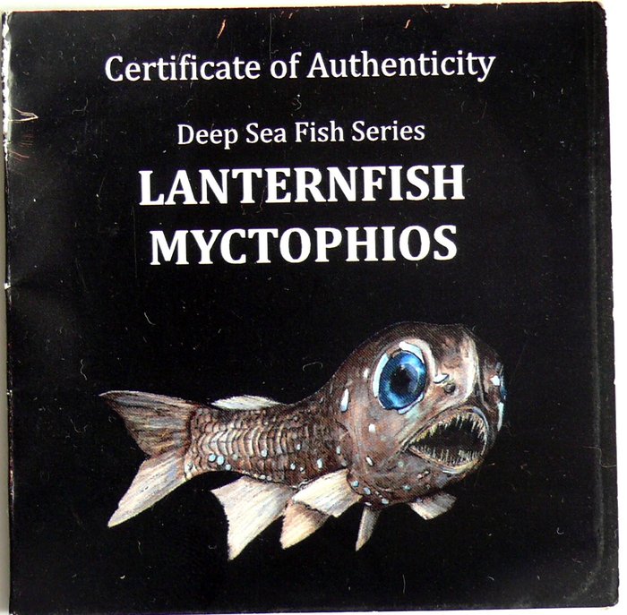 Pitcairn-øerne (Britisk Oversøisk Territorie). 2 Dollars 2010 Deep Sea Fish Series - Lanternfish, 1/2 Oz Proof, 1.000 Stück  (Ingen mindstepris)