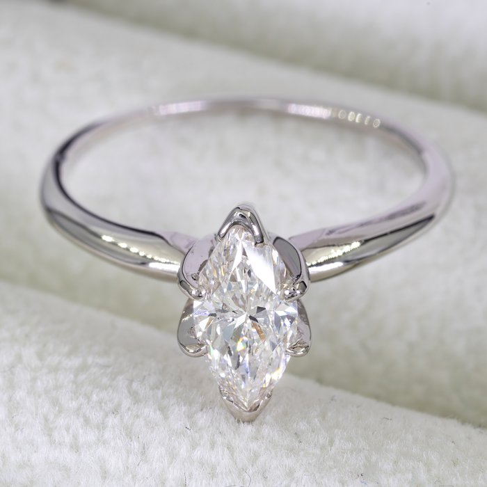 Ingen mindstepris - Ring - 14 karat Hvidguld, IGI Antwerpen - 0,75 ct diamanter - 0,75 ct center -  0.75ct. tw. Diamant (Natur)