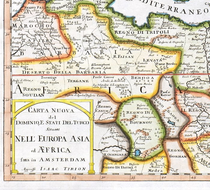 Middelhavet - Europa Nordafrika Mellemøsten; T. Salmon - Carta nuova del dominio e Stati del Turco situati nell'Europa, Asia ed Africa - 1721-1750