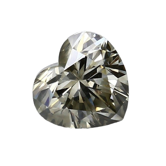 1 pcs Diamant  (Naturfarvet)  - 2.00 ct - Hjerte - Fancy dark Grønlig Grå - SI2 - Gemological Institute of America (GIA)