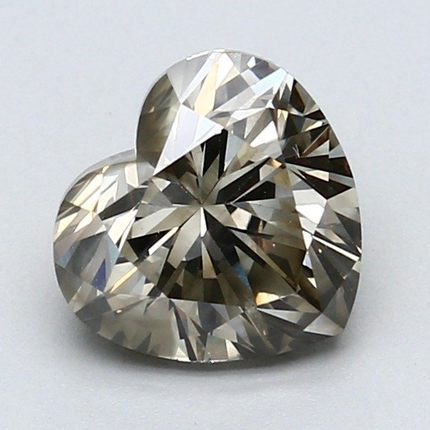 1 pcs Diamant  (Naturfarvet)  - 2.00 ct - Hjerte - Fancy dark Grønlig Grå - SI2 - Gemological Institute of America (GIA)