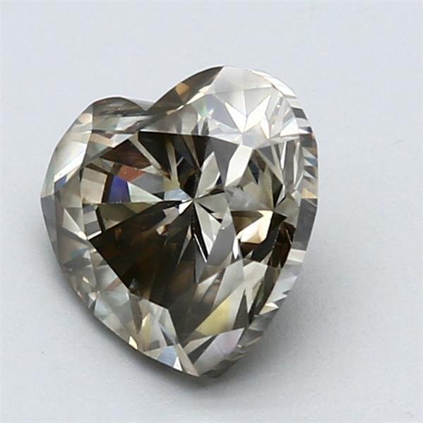 1 pcs Diamant  (Naturfarvet)  - 2.00 ct - Hjerte - Fancy dark Grønlig Grå - SI2 - Gemological Institute of America (GIA)