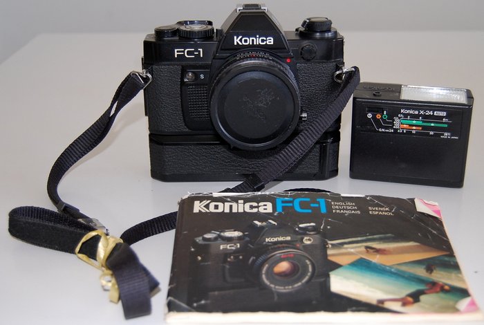 Konishiroku (Konica) FC-1 Hexanon AR 18/40mm Prime lensJessop 1A filterKonica Auto Winder FARKonica X-24 Auto Reflekskamera med enkelt linse (SLR)