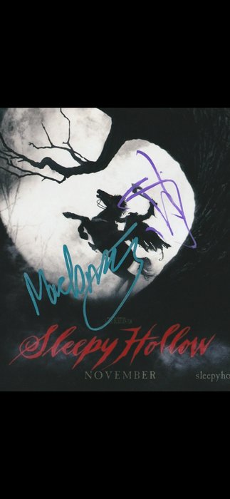 Sleepy Hollow - Signed by Johnny Depp (Ichabod Crane) and Marc Pickering (Masbath)