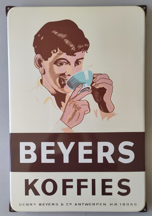 Beyers Koffies Antwerpen - Emaljeskilt - Emalje