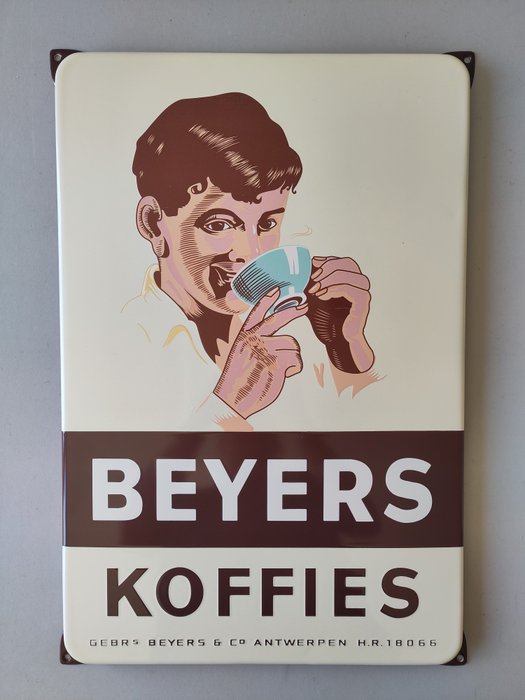 Beyers Koffies Antwerpen - Emaljeskilt - Emalje