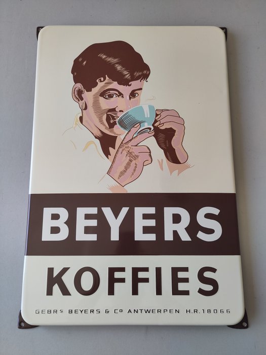 Beyers Koffies Antwerpen - Emaljeskilt - Emalje