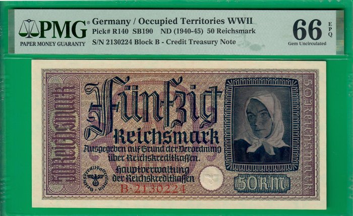 Tyskland - 50 Reichsmark ND(1940-45) - Pick R140  (Ingen mindstepris)