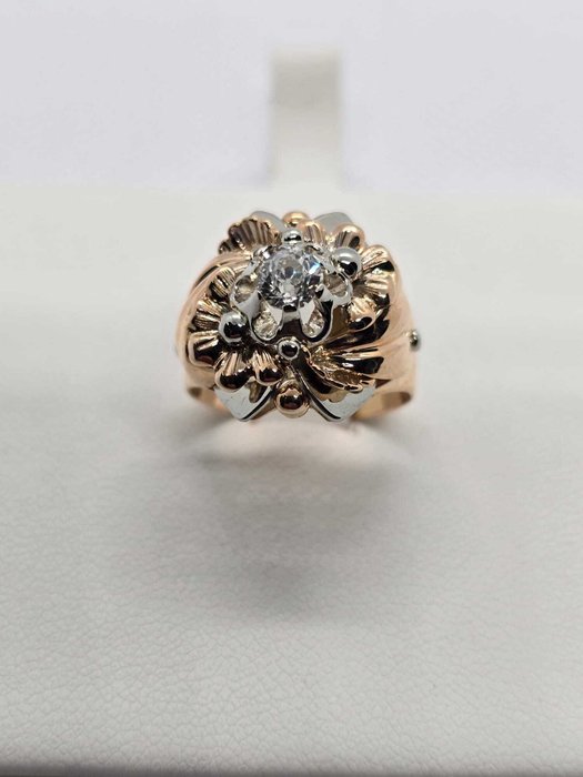 Ring - 18 kraat Hvidguld, Rosaguld -  0.45ct. tw. Diamant (Natur)