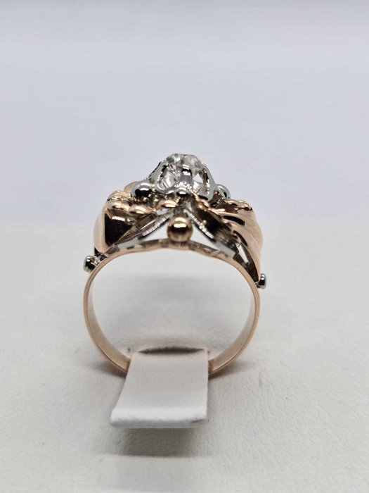 Ring - 18 kraat Hvidguld, Rosaguld -  0.45ct. tw. Diamant (Natur)