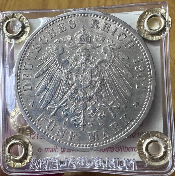 Tyskland, Preussen Wilhelm II. 5 Mark 1901