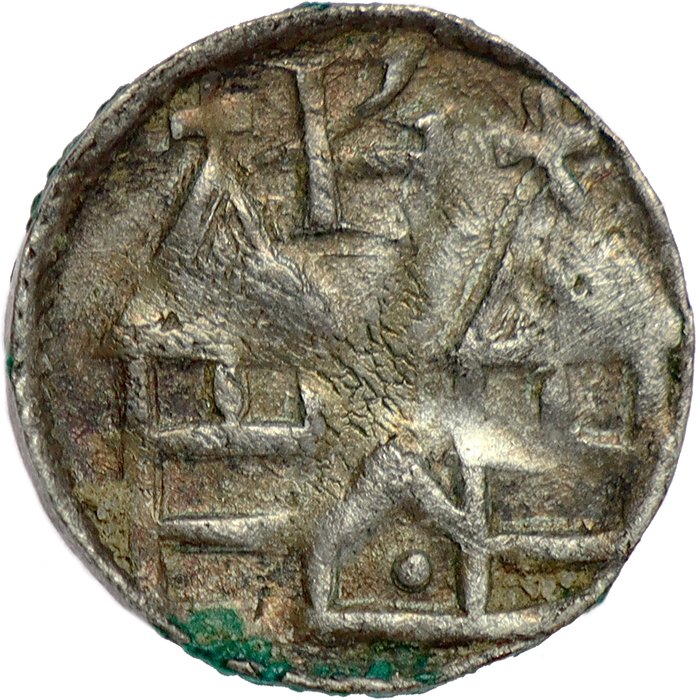 Feudale lavlande. Henri de Vianden  Marguerite de Courtenay. Denier Namur Mint - n.d. (1229-37)