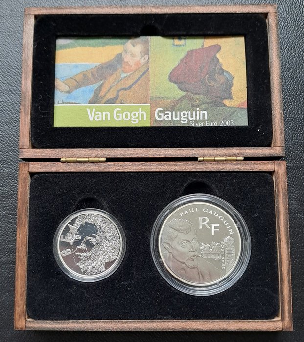 Holland. 1 1/2 Euro / 5 Euro 2003 "Van Gogh - Gauguin" Proof  (Ingen mindstepris)