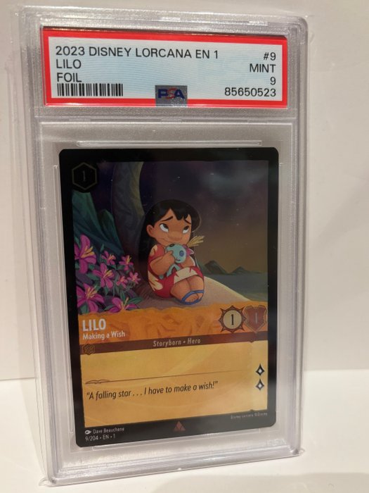 Disney - 1 Graded card - Lorcana - Lilo Matking a Wish - first Chapter - PSA 9