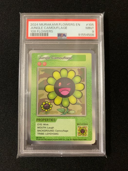 Murakami.Flowers Collectible Trading Card Graded card - 108 Flowers - Jungle Camouflage - 108 Flowers - PSA 9