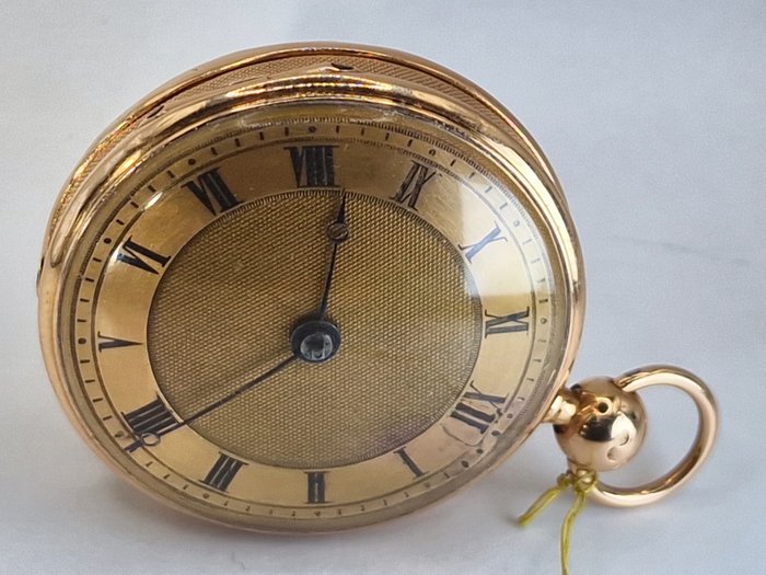 Paris - 18kt. Goldlepine Spindel-Taschenuhr - Quarter Repeater - Frankrig omkring 1800