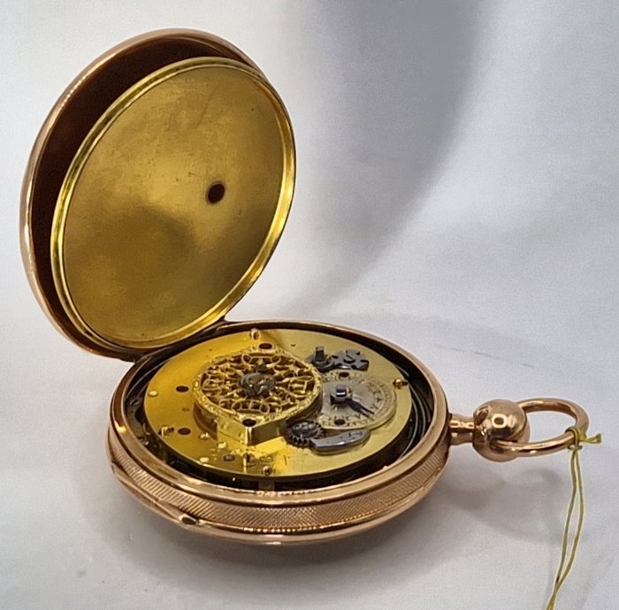 Paris - 18kt Goldlepine Spindel-Taschenuhr - Quarter Repeater - Frankrig omkring 1800