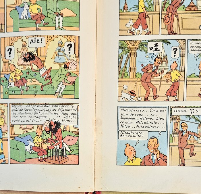 Tintin T5 - Le Lotus Bleu (B3) - C - 1 Album - Genoptryk - 1949