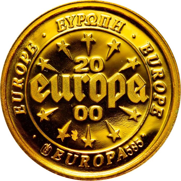 Tyskland. Gold medal 2000 G - Waldaschaff "Calendar Europa" Proof  (Ingen mindstepris)