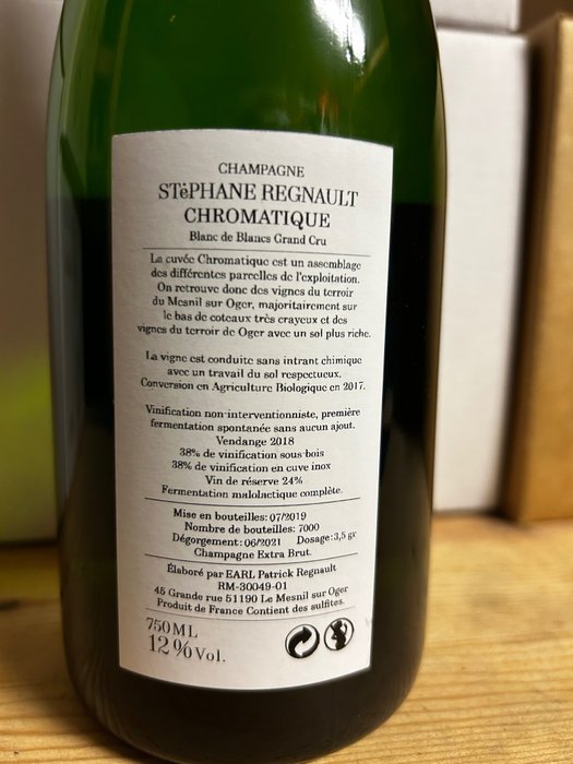 Stéphane Regnault, Chromatique - Champagne Grand Cru - 3 Flasker (0,75 L)