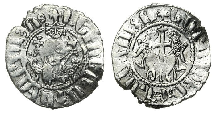 Armenien. Levon I (1198-1219). 1 Tram (Star instead of a cross), Sis mint. / Bedoukian CCA 180ff var.; Very Rare - ex the Arthur Kobuz  (Ingen mindstepris)