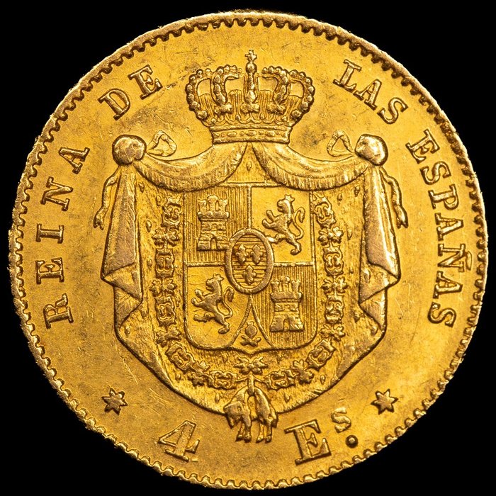 Spanien Isabel II (1833-1868) 4 Escudos 1867 Madrid