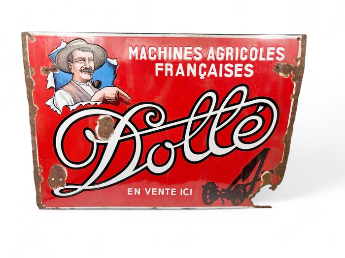 Emaillerie Alsacienne - Emaljeskilt - Emalje reklameskilt Dolle Machines Agricole Francaises - Emalje Stål