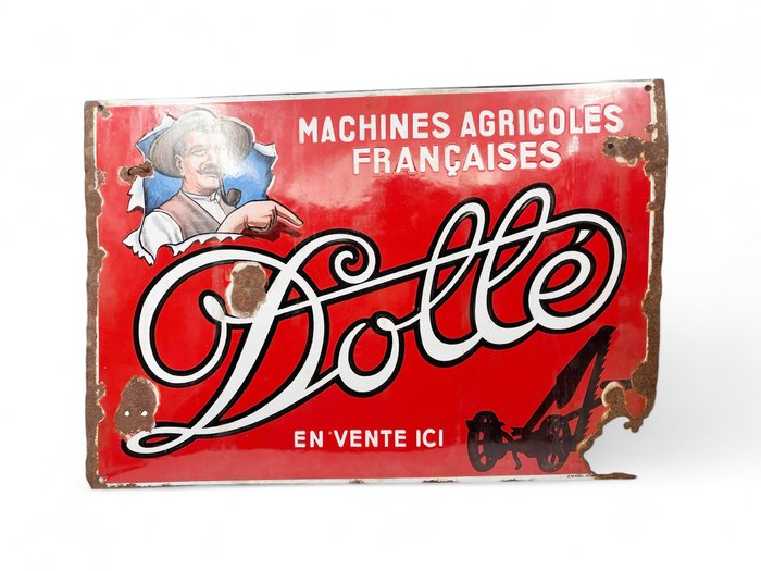 Emaillerie Alsacienne - Emaljeskilt - Emalje reklameskilt Dolle Machines Agricole Francaises - Emalje Stål