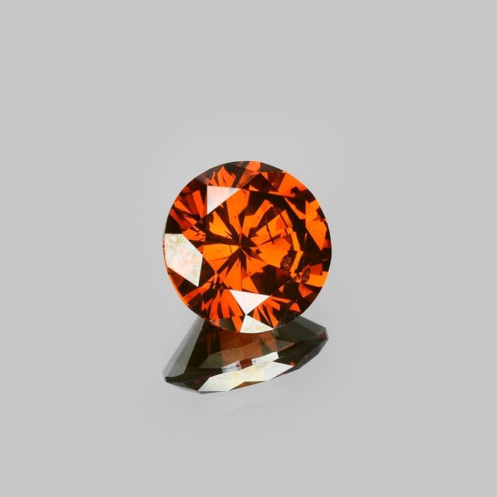 1 pcs Diamant  (Naturfarvet)  - 0.92 ct - Rund - Fancy intense Gul Orange - I1 - International Gemological Institute (IGI)