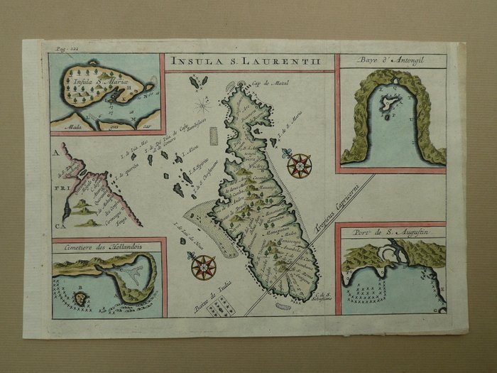 Afrika - Madagaskar; Rene Augustin Constantin de Renneville - Insula S. Laurentii. - 1701-1720