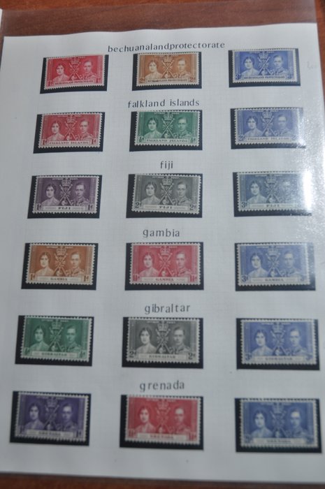 engelske territorier  - Parti inklusive Coronation, Liberia, Mauritius, Gibraltar, Malawi, Zambia, Rhodesia og Nyasaland,