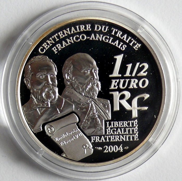 Frankrig. 1 1/2 Euro 2004 "Entente cordiale" Proof  (Ingen mindstepris)