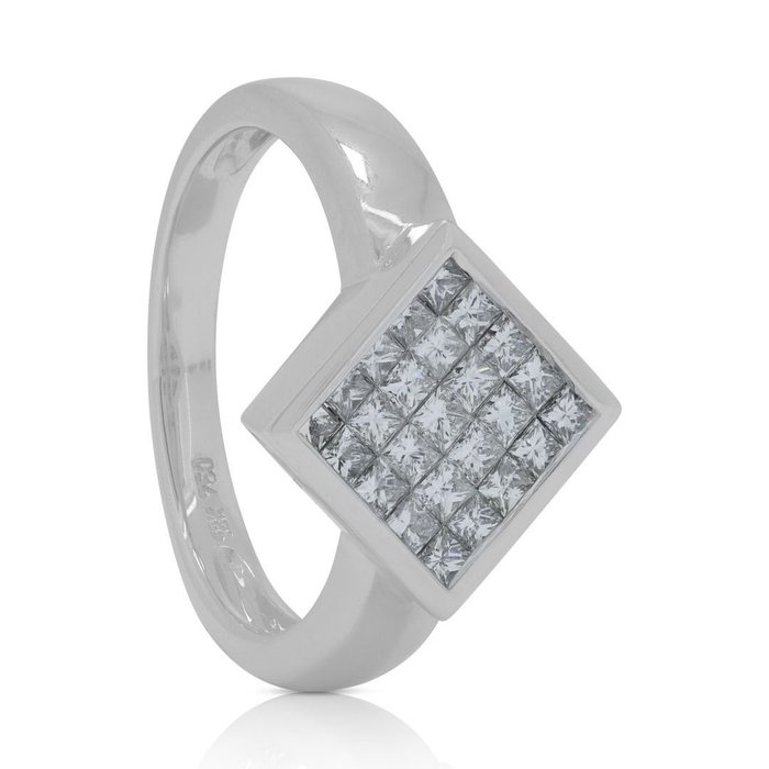 Ring - 18 kraat Hvidguld -  100ct tw Diamant (Natur)