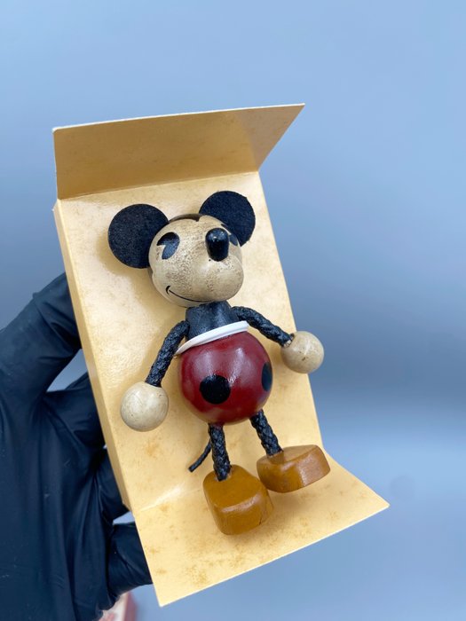 Disney / Young Epoch Japan - Mickey Mouse - 4 - Mini Wooden Mickey Mouse Figure Retro