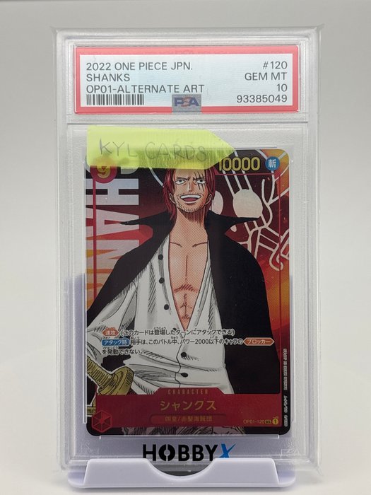 Bandai - 1 Graded card - One Piece - Shanks - bandai one piece - PSA 10