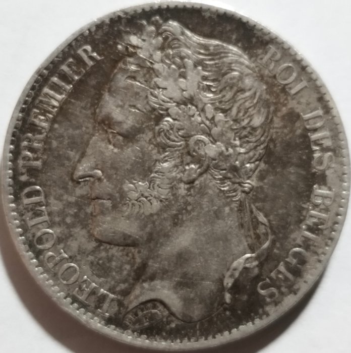 Belgien. Leopold 1.. 5 Francs 1849 Brussels - older type of coin, Edge 3 Stars ★★★  (Ingen mindstepris)